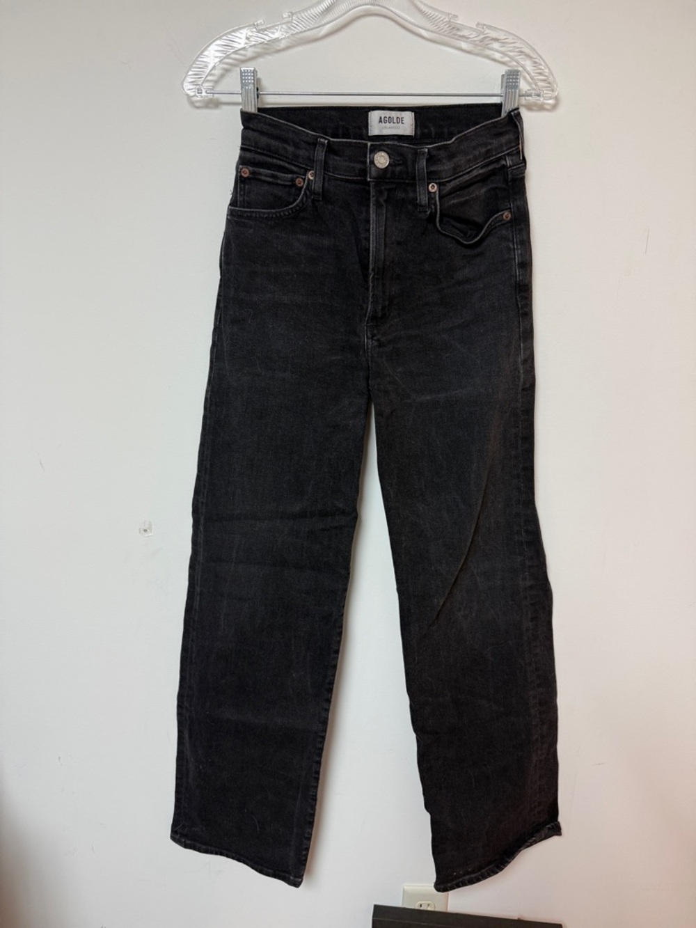Agolde Men’s Washed Black Straight Jeans